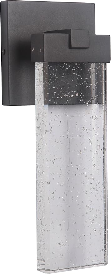 Craftmade Z1604-TB-LED Aria Crystal Outdoor LED Wall Sconce, 1-Light 12 Watt (6"W x 15"H), Textured Matte Black