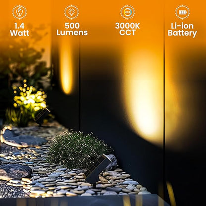 Solar Garden Light | 500 Lumens 3000K Warm White Outdoor Pathway & Landscape Lighting | IP65 Waterproof, 3-Day Rainy Performance