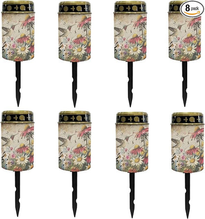 Hummingbird Flower Solar Garden Lights Outdoor Flameless Pathway Lights LED Solar Lantern Landscape Decorative Lighting for Yard Patio Solar Stake Lights Spotlight Warm White Lantern