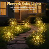 Solar Garden Firework Lights Outdoor Waterproof, 6 Pack Solar Lighting with 8 Lighting Modes, 120 LED Sparklers | Lumora