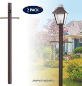 Solus 7-Foot Direct Burial Lamp Post – Aluminum Outdoor Light Pole with Decorative Cross Arm & Dusk-to-Dawn Sensor | Lumora