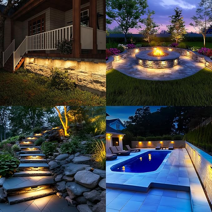 Teekuv 10 Pack 4 Inch Retaining Wall Lights, 3W LED Hardscape Lighting IP65 Waterproof Paver Lights, 12V AC/DC Low | Lumora