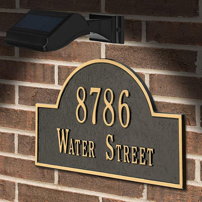 Whitehall Products Standard Wall Illuminator Solar Address Lamp, Black
