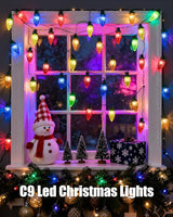 C9 Christmas Lights Outdoor 114ft 150 LED Waterproof String Lights with Timer & 8 Modes, Connectable Commercial | Lumora