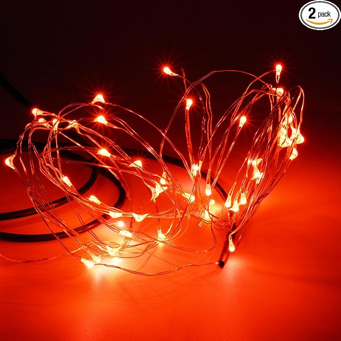 Karlling USB Plug in LED Fairy Lights,2 Packs of 50 LED Bulbs 16 Ft Silver Wire - Outdoor Security Flood Light | Lumora
