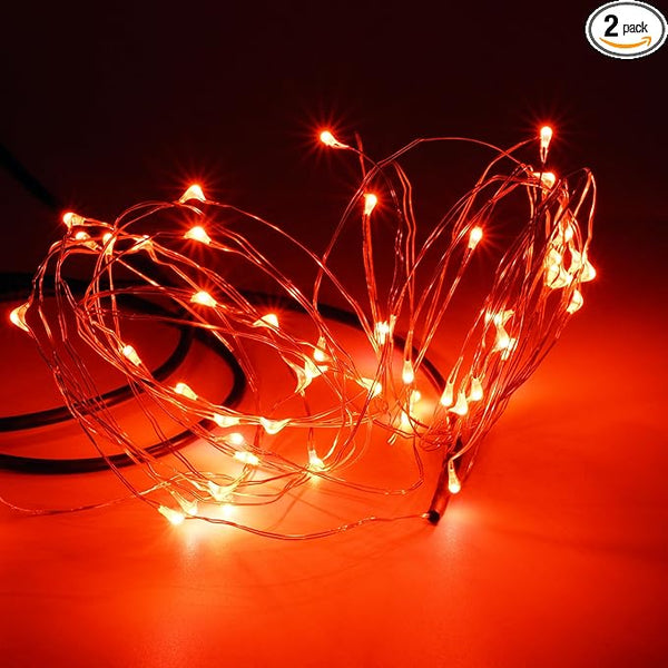 Karlling USB Plug in LED Fairy Lights,2 Packs of 50 LED Bulbs 16 Ft Silver Wire - Outdoor Security Flood Light | Lumora