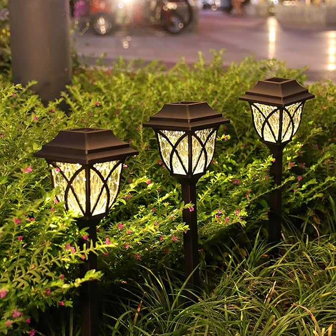 keeda Solar Pathway Lights Outdoor Waterproof Modern Style Design Solar Landscape Light for Outside Garden Yard Walkway Sidewalk Driveway (Warm White, Pack of 6)