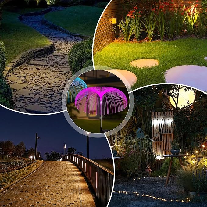 Solar Lights for Garden, Waterproof with Colour Changing – LED Garden Lights with Stakes, for Festival Balconies Terraces Halloween Patios Porches Entrance Party Pathway