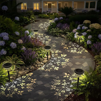twinkya 4 Pack Solar Lights Outdoor Waterproof Decorative Solar Garden Lights for Outside Bright Led Metal Solar Powered Pathway Landscape Light for Yard Path Backyard Walkway Sidewalk Patio Decor