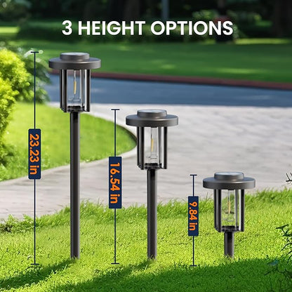 GIGALUMI Solar Outdoor Lights Waterproof, Pathway Light Solar Powered Landscape Lighting for Yard, Garden Decor for Outside Driveway Patio（6 Pack Warm White）