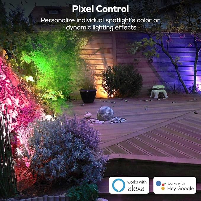 ZYAN APP Control Die-Cast Aluminum RGB Landscape Spotlights with Remote Control, Color Changing Music Sync Timer | Lumora