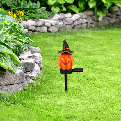 PRETYZOOM Halloween Solar Lantern Pumpkin Light for Garden Decor Pathway Stake Lamp Unique Design for Outdoor Halloween Party and Decoration