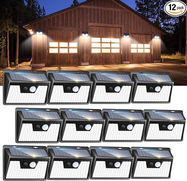 Peasur Solar Lights Outdoor Waterproof [12 Packs/140 LEDs], 3 Lighting Modes Solar Motion Sensor Light Outdoor | Lumora