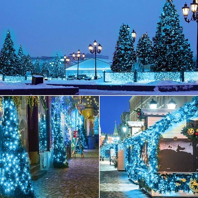 70 Count C6 LED Christmas Lights - 35.5ft Aqua String Lights, Indoor/Outdoor, Commercial Grade, Waterproof, UL | Lumora