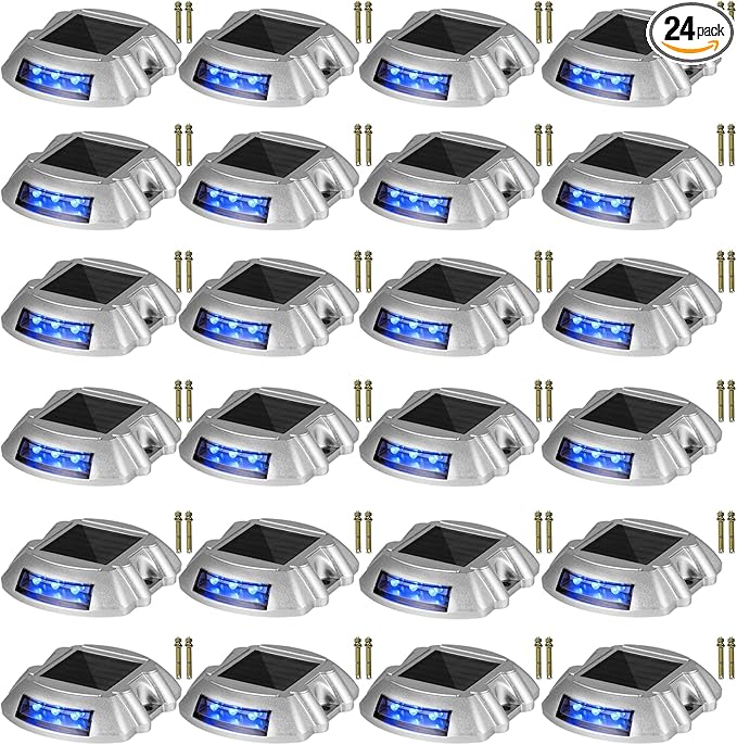 VEVOR Driveway Lights 24-Pack, Solar Driveway Lights with Switch Button, Solar Deck Lights Waterproof, Wireless | Lumora
