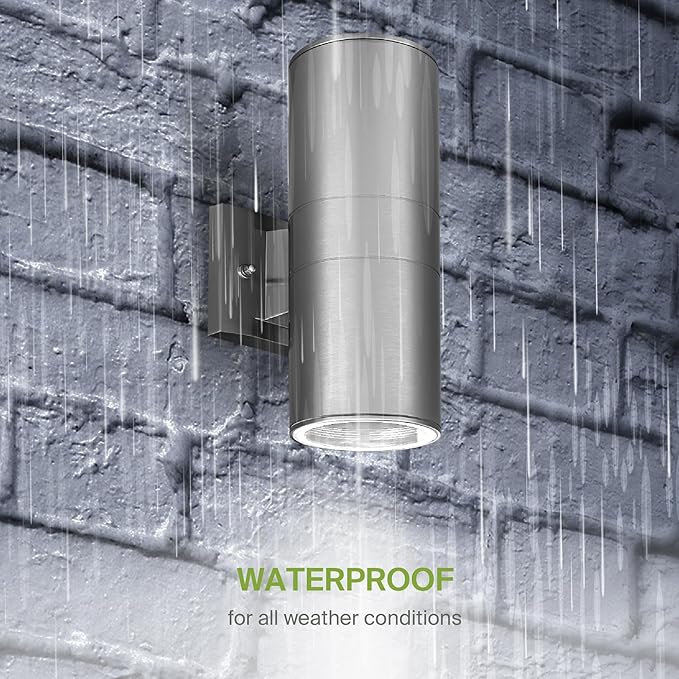 ASD 2 Light Outdoor Wall Light Fixture | 120W E26 Socket 120V ETL Cylinder Up Down Lights | LED/CFL/Incandescent | Lumora