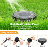 ELUTENG Solar Ground Lights 8 Pack IP68 Waterproof Solar Pathway Lights 8 LED Garden Lights Anti-Rust Outdoor | Lumora