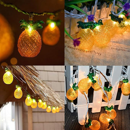 GOOTHY Pineapple String Lights, 8.5Ft Tropical Beach Themed Party Decorations Patio String Lights with 10 Outdoor Pineapple Lights for Home Summer Party Camping Bars Hawaiian Theme Wedding Decor