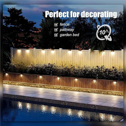 Solar Garden Lights Solar Deck Lights Outdoor Waterproof Led for Stairs Yard Patio Landscape Lighting(Black)