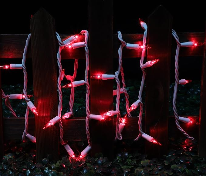 LAMPHOME Christmas String Light,100 Count Incandescent Mini String Light in 19.6ft,Indoor/Outdoor 120V UL Certified Mini Light for Christmas,Wedding,Patio Lawn,Home,Garden,Party (Pink)