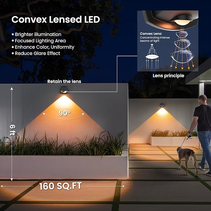 SOLPEX Solar Lights Outdoor Waterproof IP65, Solar Stair Lights Outdoor for Fence, Deck, Step, RGB Multicolor LED | Lumora