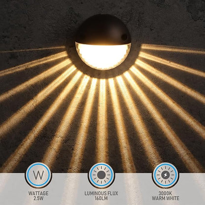 LEONLITE Unique Rays LED Low Voltage Deck Lights Outdoor, 12V Landscape Step Railing Fence Light, Aluminum, 3000K Warm White, IP65, Landscape Deck Light for Backyard, Oil Rubbed Bronze, Pack of 6