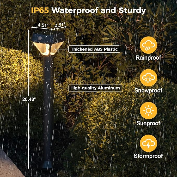 XMCOSY+ Smart Solar Pathway Lights, Bluetooth APP Control with Motion Sensor, 150LM RGBCW Color Changing Landscape | Lumora