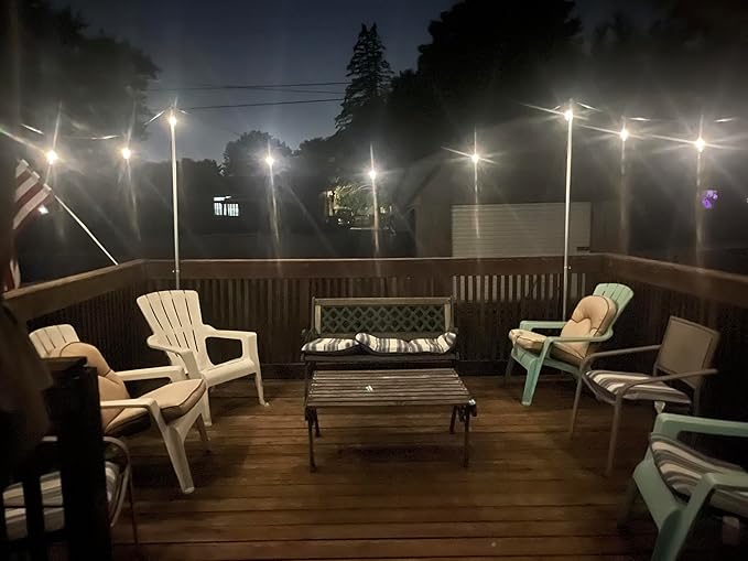Brightech Ambience Pro - 48 Ft Waterproof, Solar Power Outdoor String Lights - 1W LED Hanging Edison Bulbs Create | Lumora