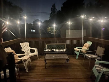 Brightech Ambience Pro 27 Ft Solar Powered String Lights - Commercial Grade Waterproof Patio Lights with Edison Bulbs - Shatterproof LED Solar Outdoor String Lights - 1W LED, Soft White, 12 Bulbs