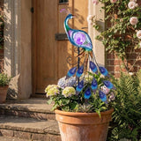 TERESA'S COLLECTIONS Solar Garden Lights Outdoor Garden Decor, Metal Peacock Decorations for Yard, 33'' Purple | Lumora