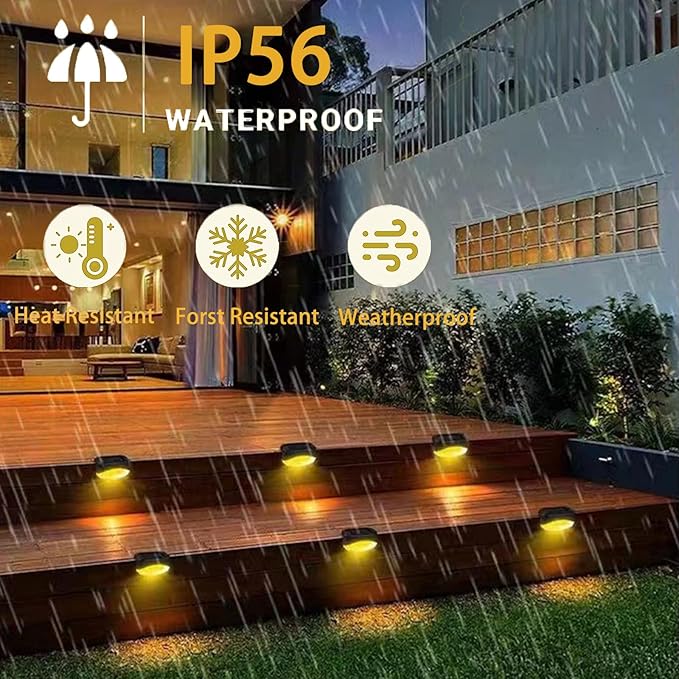 2 LED Solar Deck Lights Outdoor 16 Pack, Solar Lights Outdoor Waterproof for Step,Yard, Fence, Patio, Deck and | Lumora