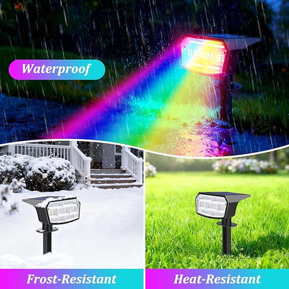 Sucolite 8-Pack Solar Spot Lights Outdoor Waterproof IP65, 3 Lighting Modes 2-in-1 Solar Landscape Spotlights for Yard, 59 LED Solar Powered Wall Lights for Garden Pathway Driveway Walkway, Multicolor