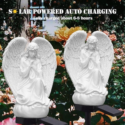 SunKite Angel Garden Solar LED Light Outdoor Waterproof Decorative Stake Lights for Yard Patio Pathway Lawn Ornaments Garden Decor Christian Christmas Decorations Gifts