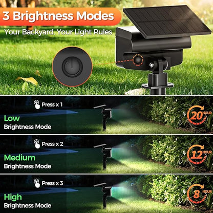 Large Solar Spot Lights Outdoor 6 Pack, 1000 Lumens High Brightness, IP67 Waterproof Solar Spotlight with 92 LEDs, Dusk to Dawn Solar Landscape Lights for Yard, Garden, Plants (Cool White)
