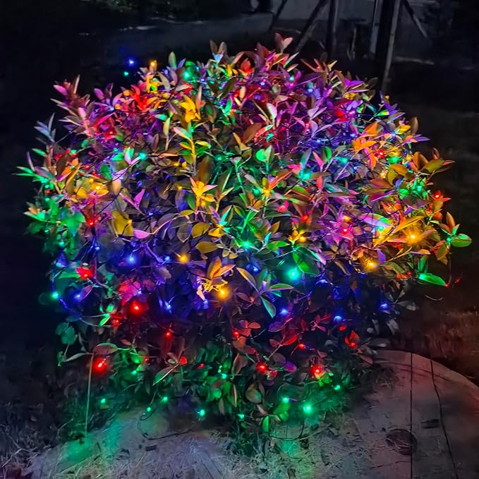 2 PACK Battery Net Lights - Outdoor Waterproof Garden Light, 200 LED Tree String Light with 8 Modes, Mesh Curtain Lights for Garden Patio Yard Christmas Party Tree and Holiday Decor( Multi Color)