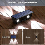 Solar Fence Lights, 2PACK Solar Wall Lights Outdoor Up and Down Waterproof IP54 Solar Light Outdoors for Yard | Lumora