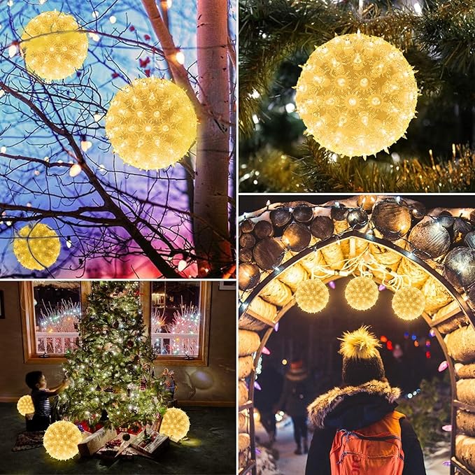 Brightown Outdoor Christmas Decorations-Starlight Sphere, Replaceable Bulbs with Add-On Plug, Lighted Sphere Balls | Lumora