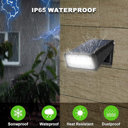 Solar Lights Outdoor with Lights Reflector&2 Lighting Modes, Solar Security Spot Lights 90° Adjustable, IP65 Waterproof Solar Powered Wall Lights for Garden/Patio/Yard/Deck/Pool Area, 8-Pack