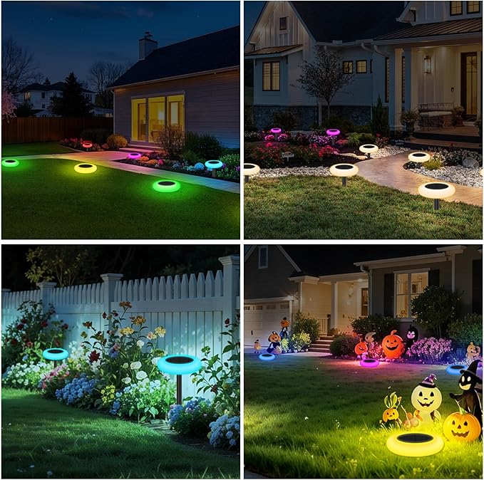 intelamp Solar Lights Outdoor Waterproof, 6Pack Color Changing Solar Lights Remote Control Pathway Light for Yard | Lumora