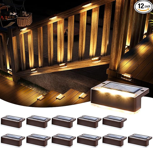 SOLPEX Solar Fence Lights, Solar Deck Lights Outdoor Waterproof Solar Powered for Step, Stair, Balcony,Front | Lumora