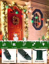C9 LED Christmas Lights Outdoor 25Ft Outdoor Christmas Decorations String Lights Waterproof with 26 C9 LED Red | Lumora