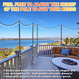 String Light Poles 1 Pack,Poles for Hanginig Outdoor String Lights with Fork and Fence Clamp | Lumora