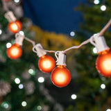 100 Foot G40 Outdoor Patio String Lights with 125 Orange Globe Bulbs Indoor/Outdoor Cafe Hanging Lights C7/E12 Base | Lumora