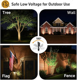 Gardenreet Solid Brass Spot Lights - Black Low Voltage Landscape Spotlight Outdoor, 12V LED Uplights Wired | Lumora