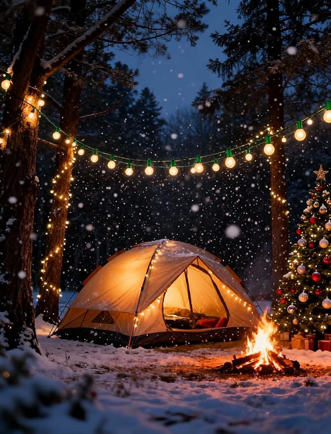 G40 Christmas Lights 25Ft Frosted Christmas Lights with 27 Edison Incandescent Round Bulbs,Connectable Xmas Globe Light for Indoor/Outdoor Tree Holiday Party Garden Decor,Green Wire