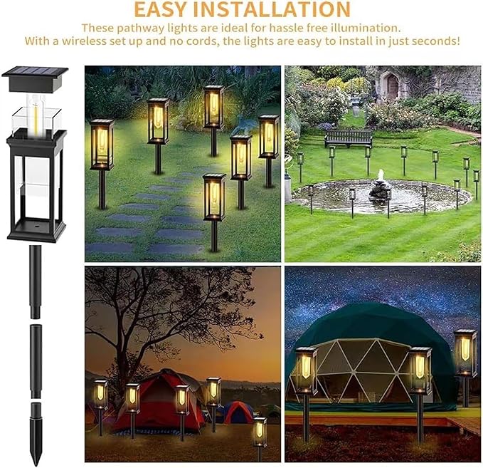 WHATOOK Solar Pathway Lights Outdoor 6 Pack IP65 Waterproof Auto On/Off Solar Powered Landscape Path Lights for | Lumora