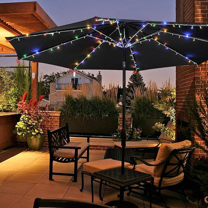 Yescom Battery String Light Fit 8-Rib 8/9/10 Ft 128 LED 8 Mode with Timer Outdoor Party Camping Tents Multic Color