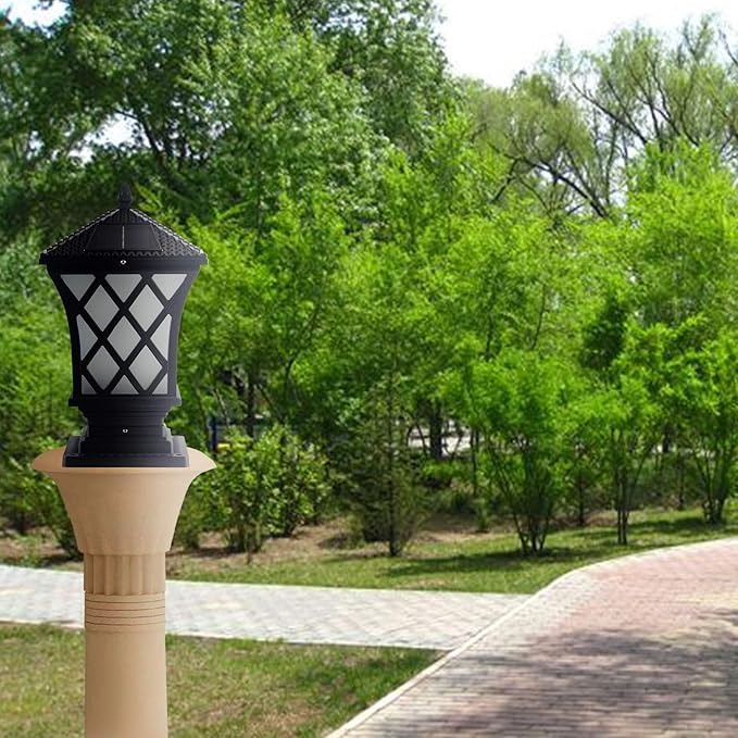 Kendal Large Outdoor Solar Powered LED Light Lamp (Black-8406)