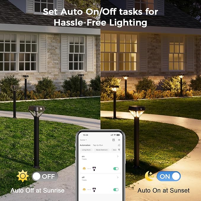 XMCOSY+ Smart Solar Lights Outdoor with Motion Sensor, 150LM APP Control RGBCW Color Changing Solar Garden Lights | Lumora