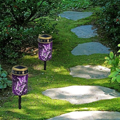 ZOUTAIRONG Solar Light for Cemetery Grave Solar Garden Lights Grave Decorations for Cemetery Solar Pathway Lights Outdoor Cemetery Solar Lights for Grave Solar Lights Sparking Butterfly